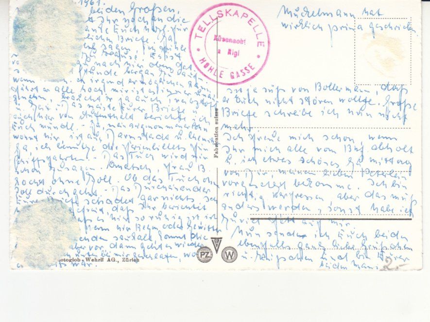 Cartoline postali: Hohle Gasse 1961 – Usato da Bürglen TG venduto da StampGraf 1