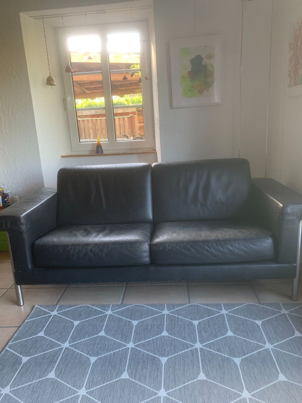 Sofas: Ledersofa schwarz von Intertime Schweiz – D'occasion à Untersiggenthal par Ophus 3
