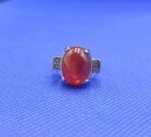 18 Karat 750 Weiss Gold Ring Mit Diamanten und Stein