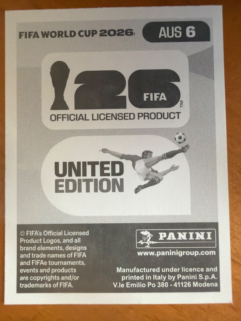 Panini Carte collezionabili: Panini AUS6 – Nuovo (secondo la descrizione) da Susten venduto da Rechnun 1