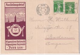 Y85) ) Ausstellungsbrief Bern 1914, sehe Scan