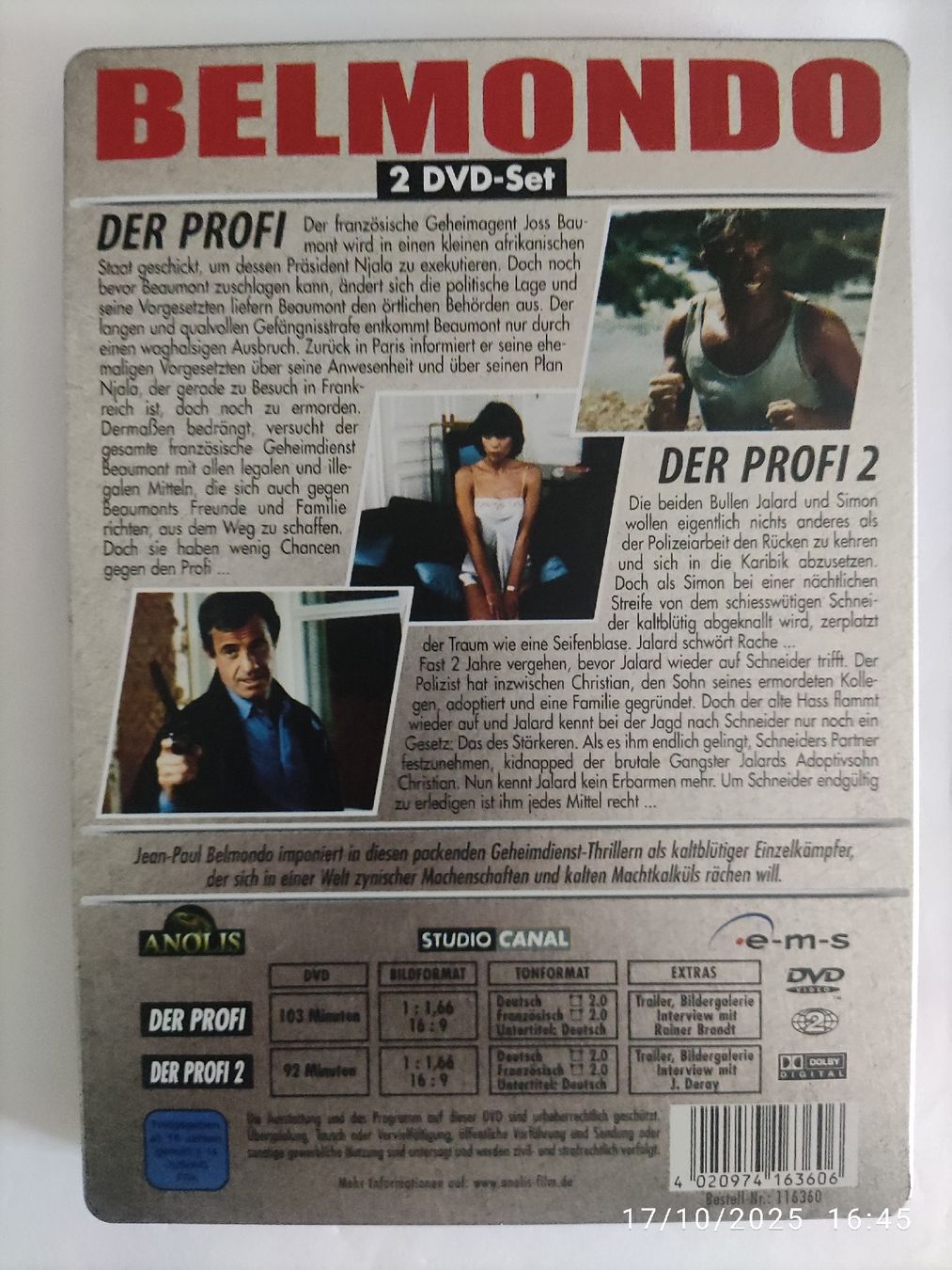 Tutti i DVDs: Belmondo: Double Action - Der Profi / Der Profi 2 DVD – Usato da Basel venduto da Alacant 1