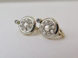 Antike Ohrringe mit Rosenschliff-Diamanten, 14k Gold