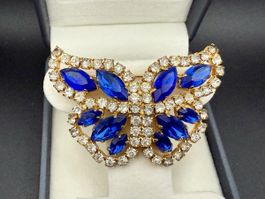 Vintage-Brosche in Form eines blauen Schmetterlings