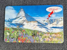 Global Line Telefonkarte 30 Fr. mit Matterhorn Motiv