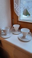Limoges France Porzellan Tasse mit Unterteller, Weiss