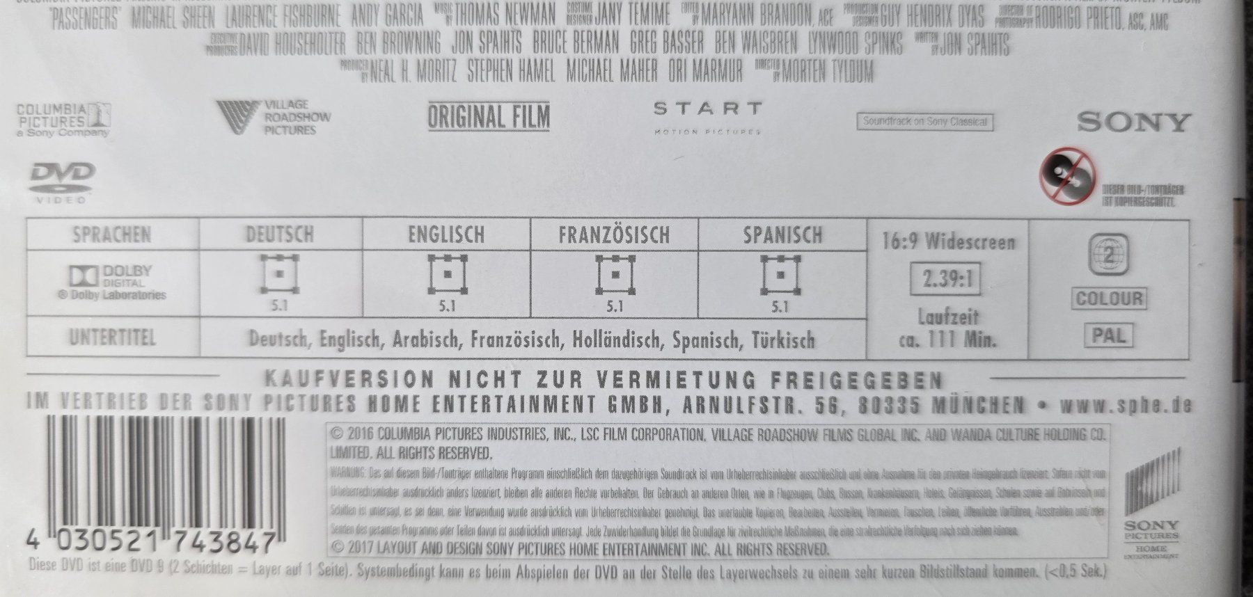 Alle DVDs: DVD Passengers / Jennifer Lawrence – Gebraucht aus Oetwil am See von fineli2 1