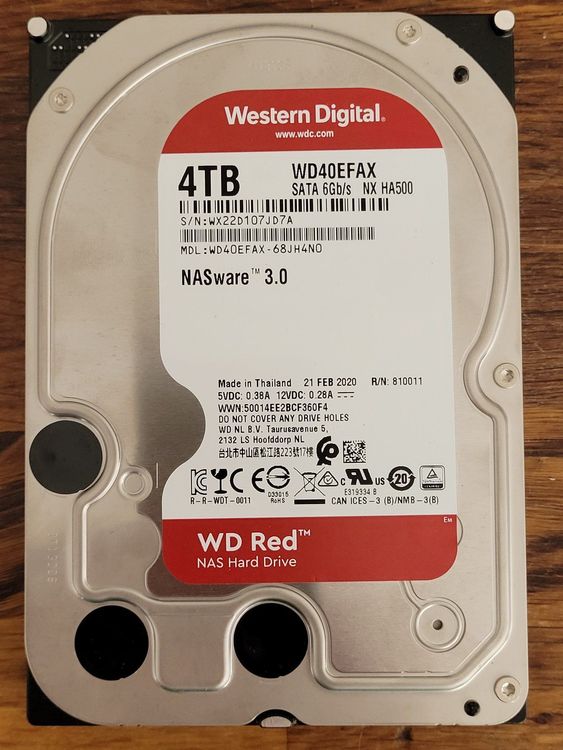 Western Digital Red 4 TB WD40EFAX NASware 3 0 Kaufen Auf Ricardo