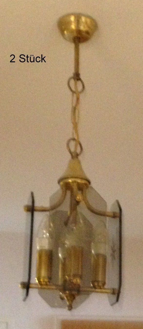 Lampade: 2 Hängelampen Messing Rauchglas – Usato da Eschenbach venduto da Alicekunst