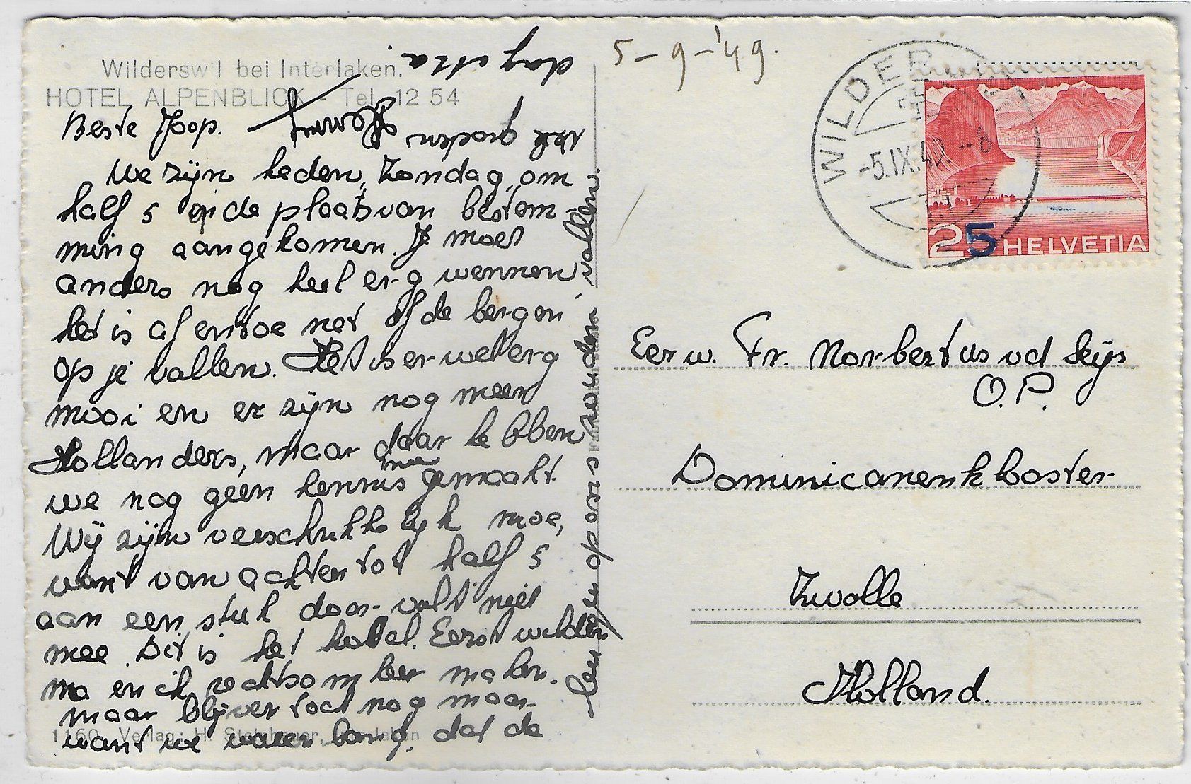 Cartoline postali: Wilderswil - Hotel Alpenblick – Usato da Ettingen venduto da Kartenplanet 1