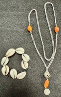 Arm und Halskette Jemen, Silber und Kaurimuscheln ca. 75 g