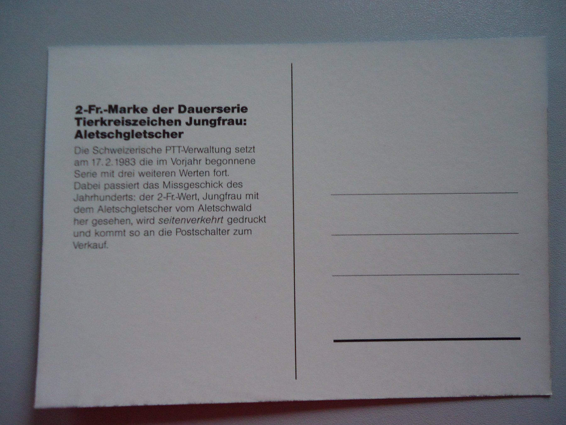 Cartoline postali: 3 Postkarten Aletschgletscher 1983 frankiert gestempelt – Nuovo (secondo la descrizione) da Belp venduto da Hefabe 4