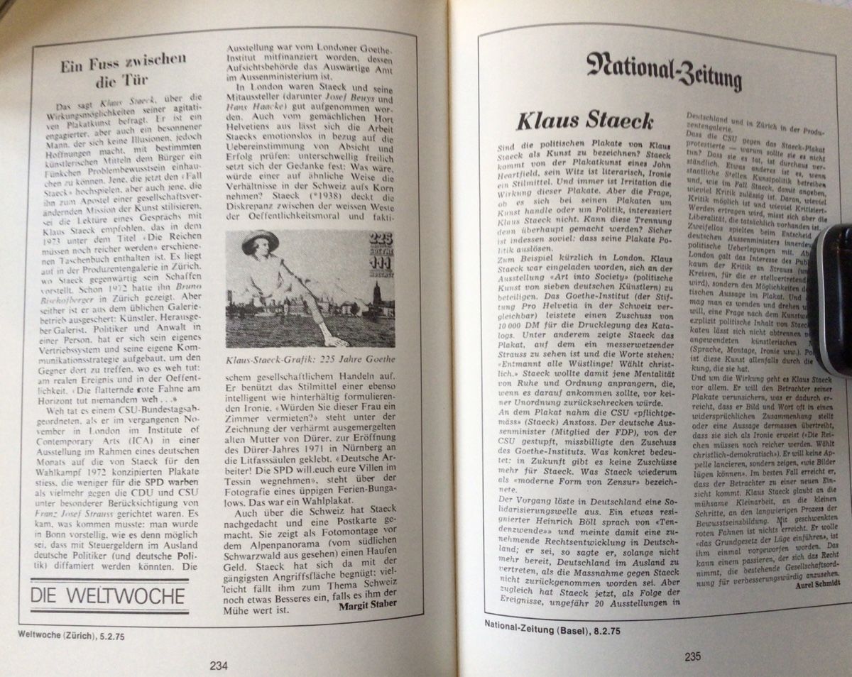 Bücher: Darf Kunst politisch sein? - Der Fall Staeck BRD 1975 – Neu (gemäss Beschreibung) aus Ennetbaden von Nab2012 3