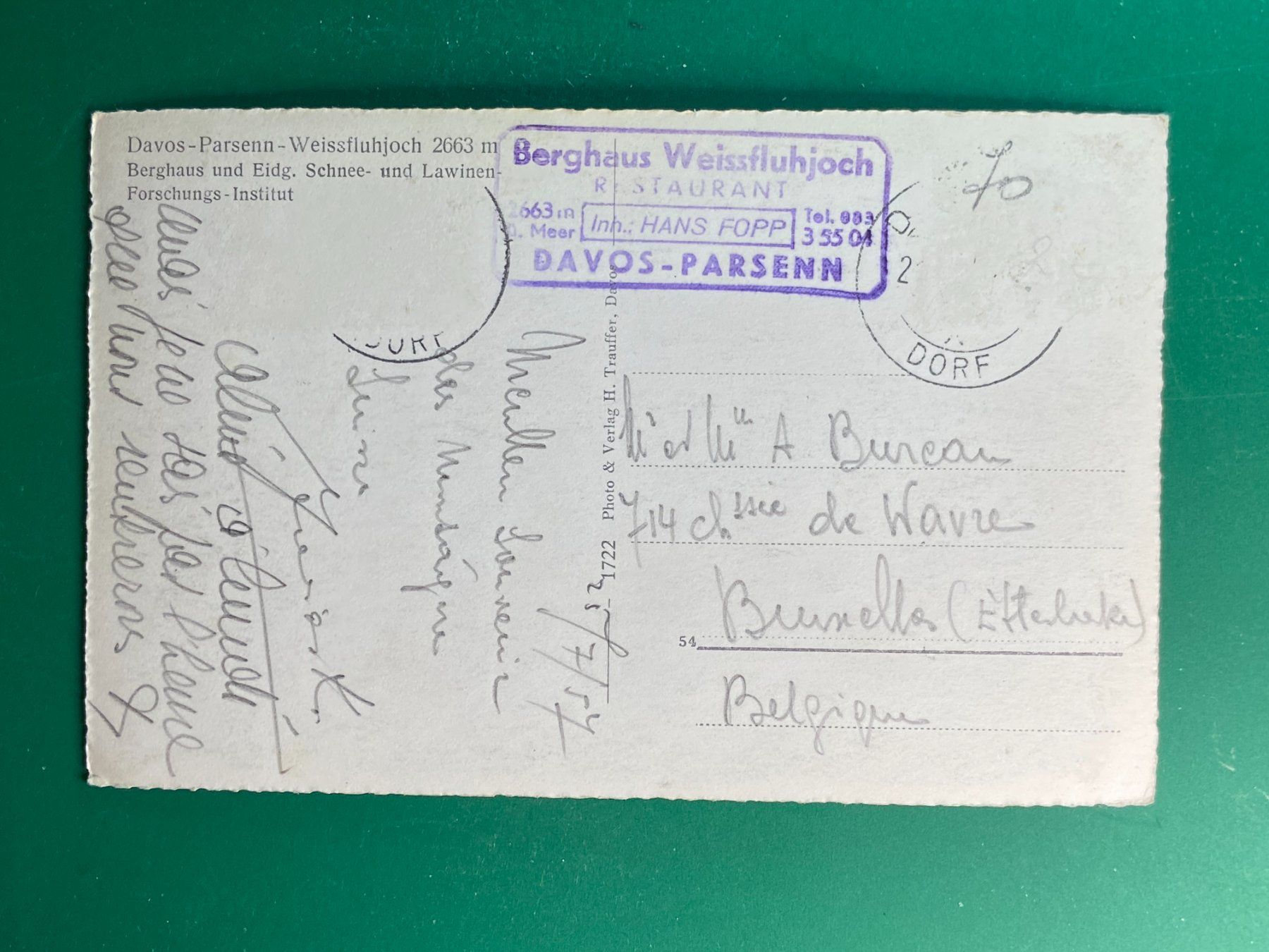 Cartoline postali: Davos-Parsenn - Weissfluhjoch – Usato da Steg VS venduto da danwer74 1