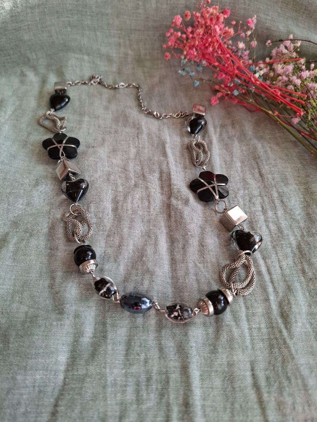 Catenine: Collier Design Noir & Métal Argenté – Nuovo (secondo la descrizione) da Lutry venduto da Sim_Sta 3