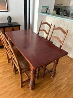 Table rustique bois massif 140x70x76CM avec 4 chaises