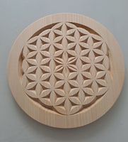 Holz-Wandbild "Blume des Lebens" - Handgeschnitzt!