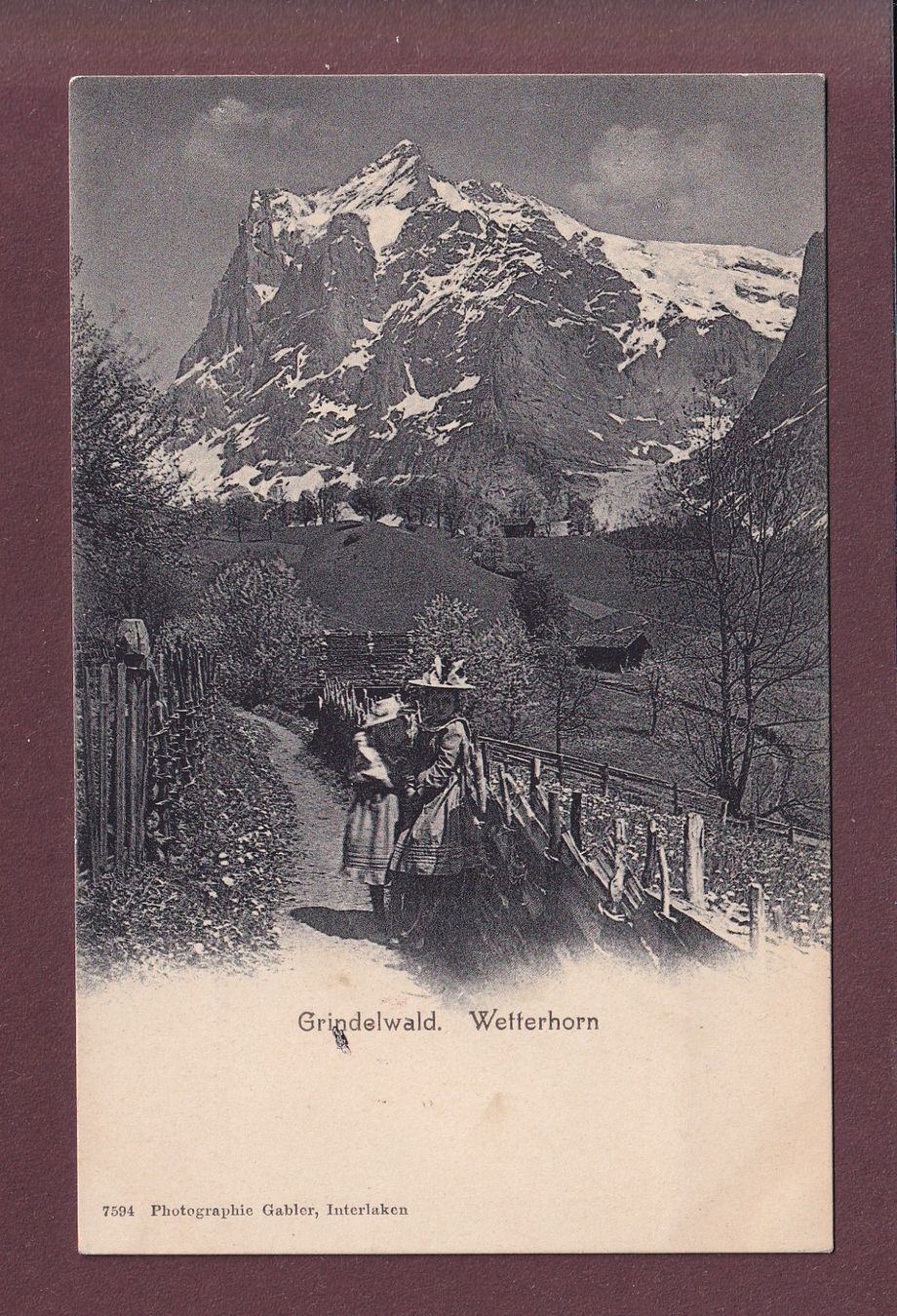 Cartoline postali: GRINDELWALD - Kinder - Wetterhorn - 1903 – Usato da Pully venduto da nicecards