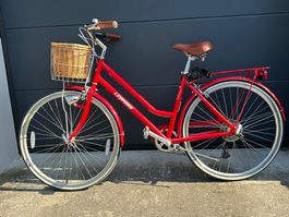 Rotes Leopard Damenfahrrad mit Korb - Top Zustand!