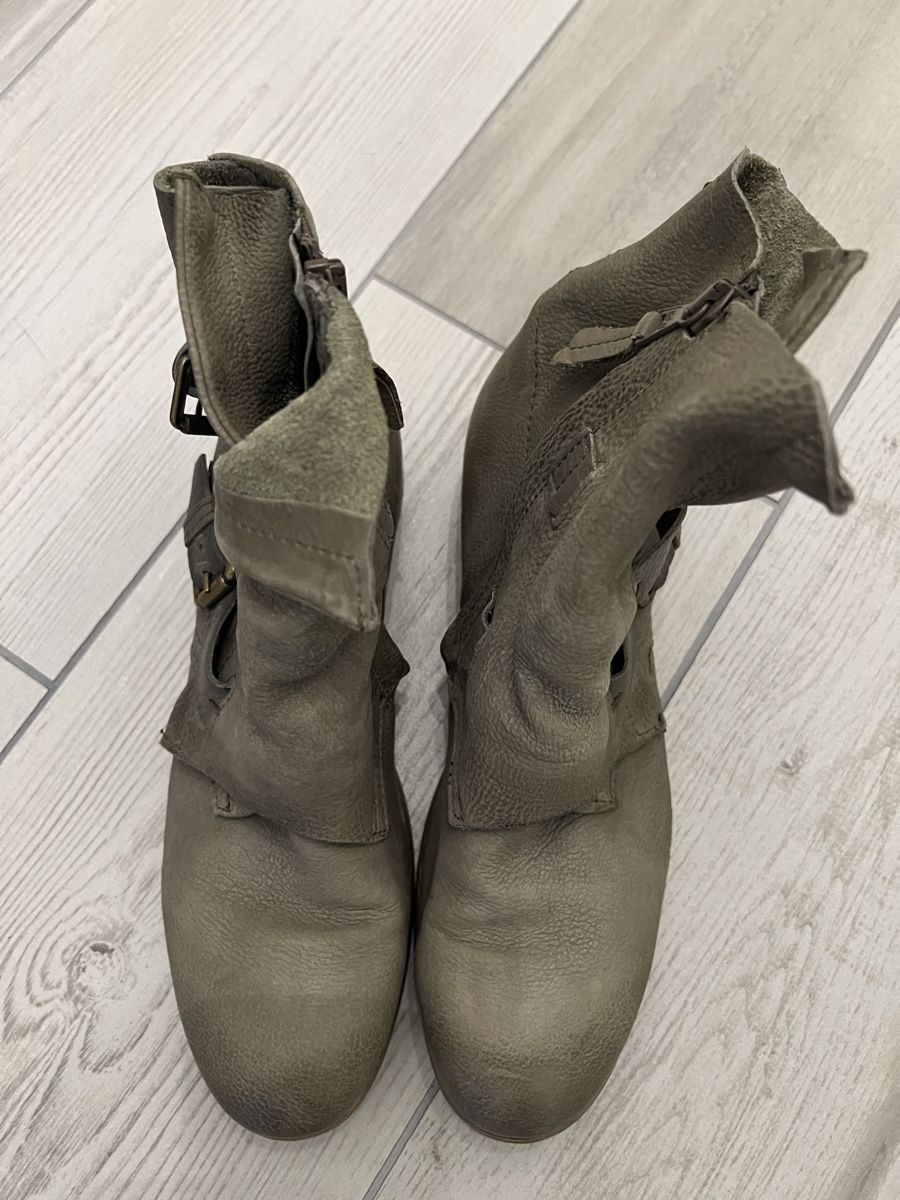 Scarpe da donna: Stivaletto di pelle - verde – Usato da Ascona venduto da babsylove