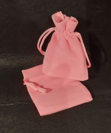Neue Rosa Schmuckbeutel aus Samt 7x9 cm 3 Stück