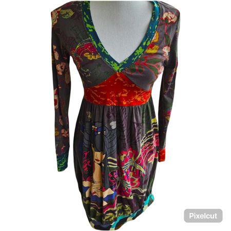 Buntes Tunika-Kleid S/M