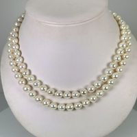 Collier 2 rangs de perles de culture Akoya 8-8.5mm Ag925