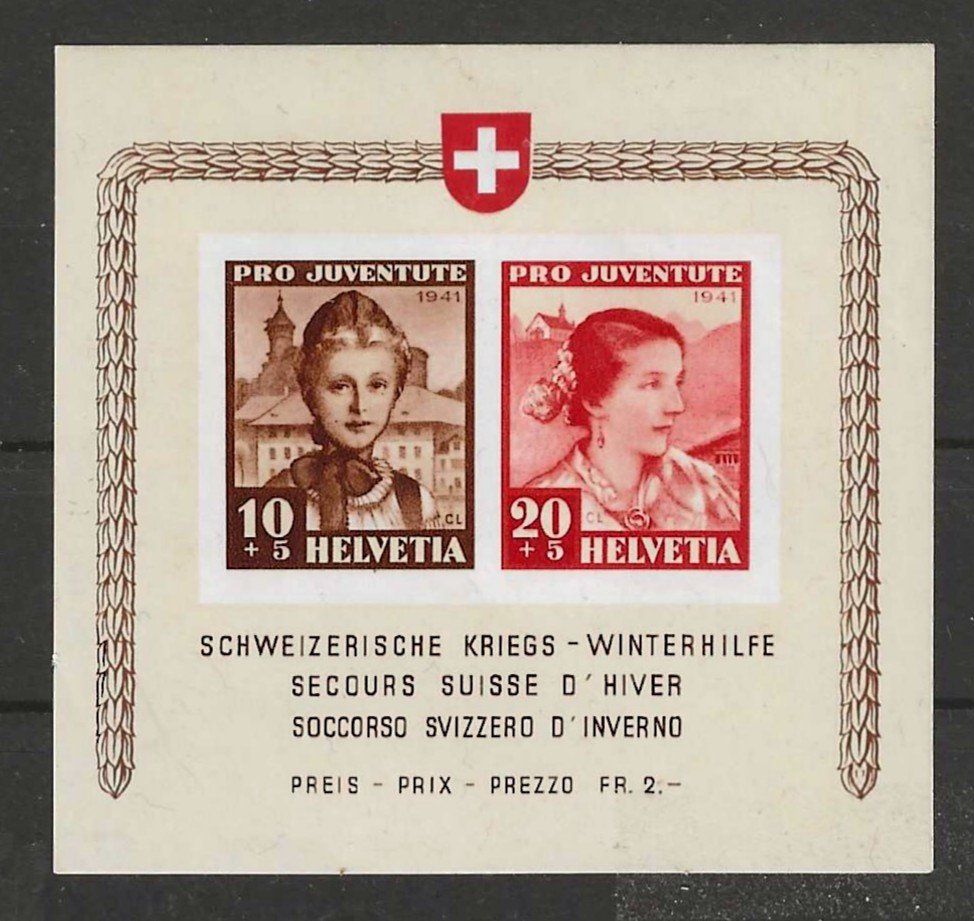 Tutti i francobolli: 1941 : Pro Juventute Block - postfrisch ** – Nuovo (secondo la descrizione) da Gümligen venduto da Geniusbuy