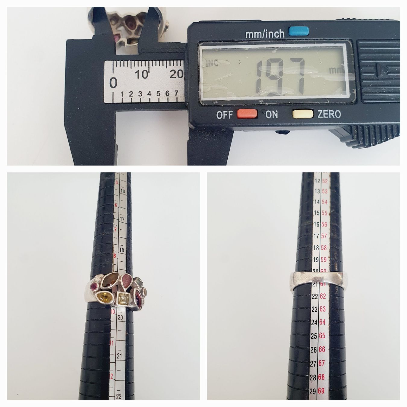 Bagues: Statement-Ring ,Ring 925 Silber bunte Steine Grösse 19,7 mm – D'occasion à Kreuzlingen par Wunderkiste123 9