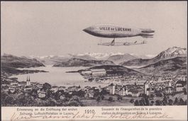 1910, ZEPPELIN-Karte "Ville de Lucerne", seltene Karte.
