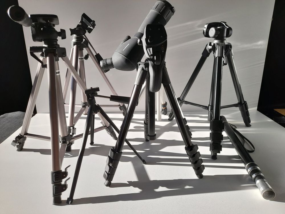 Ancien Trépied Télescopique Pour Appareil Photo, 4 Sections, Fonctionnel