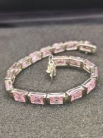 Vintage 925er Silber Armband mit Spinell Steinen Top