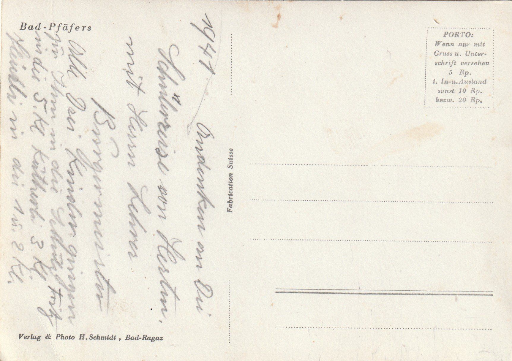 Cartes postales: Bad Pfäfers – D'occasion à Rorschacherberg par fratovi2 1