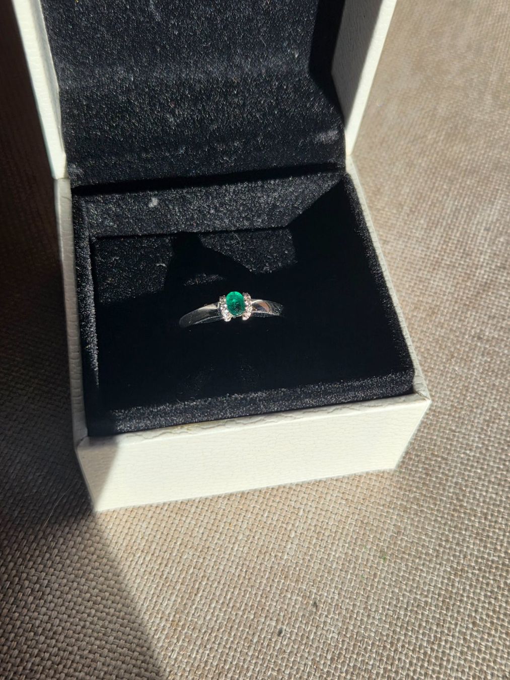 Ringe: Weissgold Ring mit Smaragt – Gebraucht aus Pfaffnau von Prisi15 1