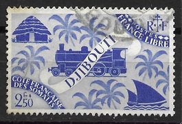 Französische Somaliküste 1943: Lokomotive, Palmen und Segler