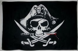 PIRATENFAHNE - PIRATENFLAGGE - TUCH - 150x90cm - POLYESTER