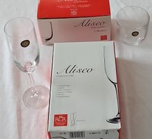 4 edle Aliseo Kristallgläser  2 Sektgläser 2 Whiskygläser