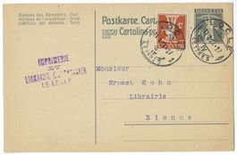 1921 Postkarte Kat-Nr. 68 m. Privatzudruck, gest. Le Locle