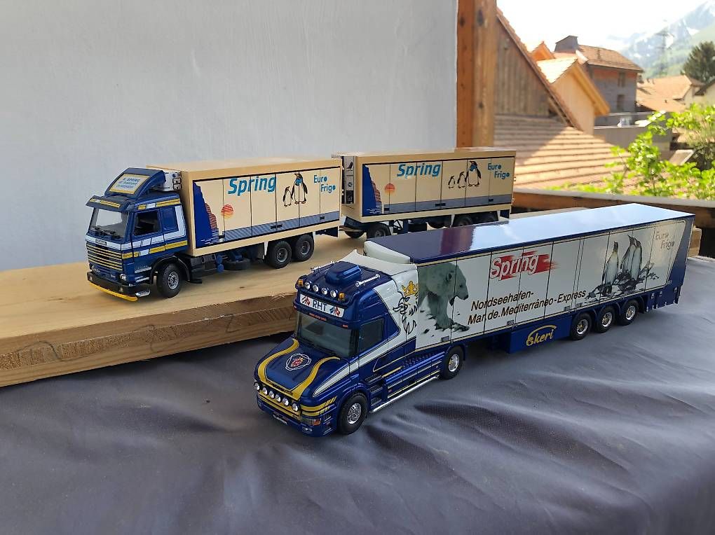 Tekno Kit di modellismo & Modellini statici: 2 x Scania Spring Tekno WSI Conrad 1:50 – Nuovo e nell'imballaggio originale da Lessoc venduto da beletteman