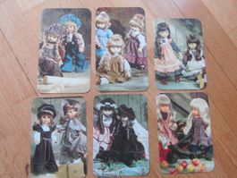 Puppen-Karten-Set, 6 Stück, Vintage, Rarität..