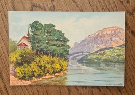 kolorierte Karte Kapelle bei Gersau 1938