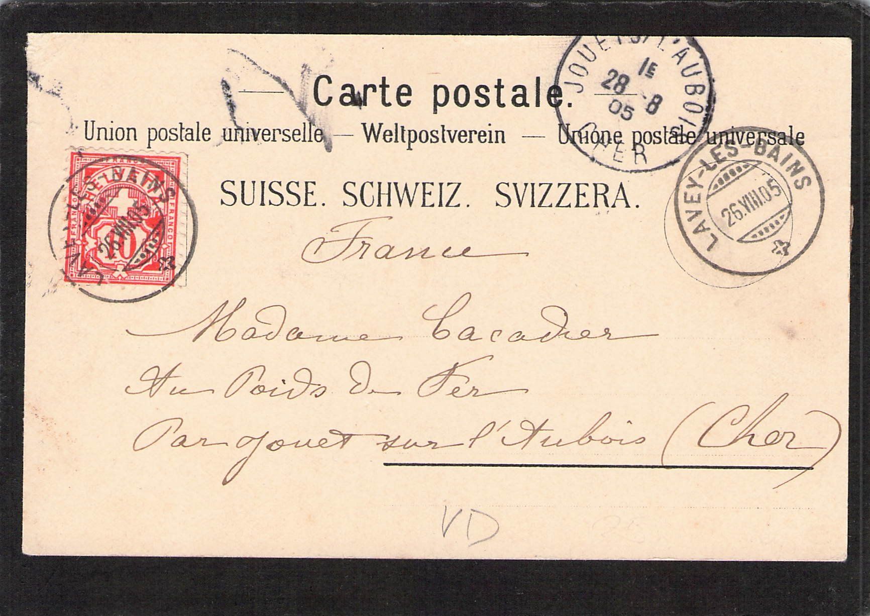 Ansichtskarten: Lavey - Les Bains VD , La Source , gel. 1905 – Gebraucht aus Reichenburg von Pipo-67 1