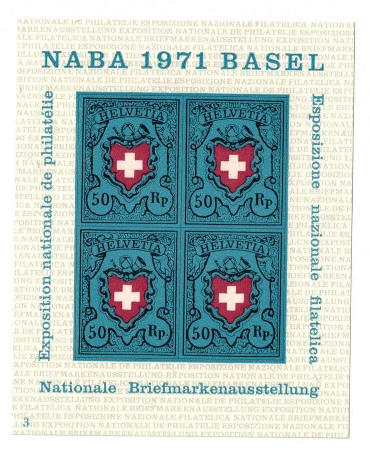 Tutti i francobolli: Gedenkblock NABA 1971 BASEL (Block 3) – Usato da Frauenfeld venduto da POML
