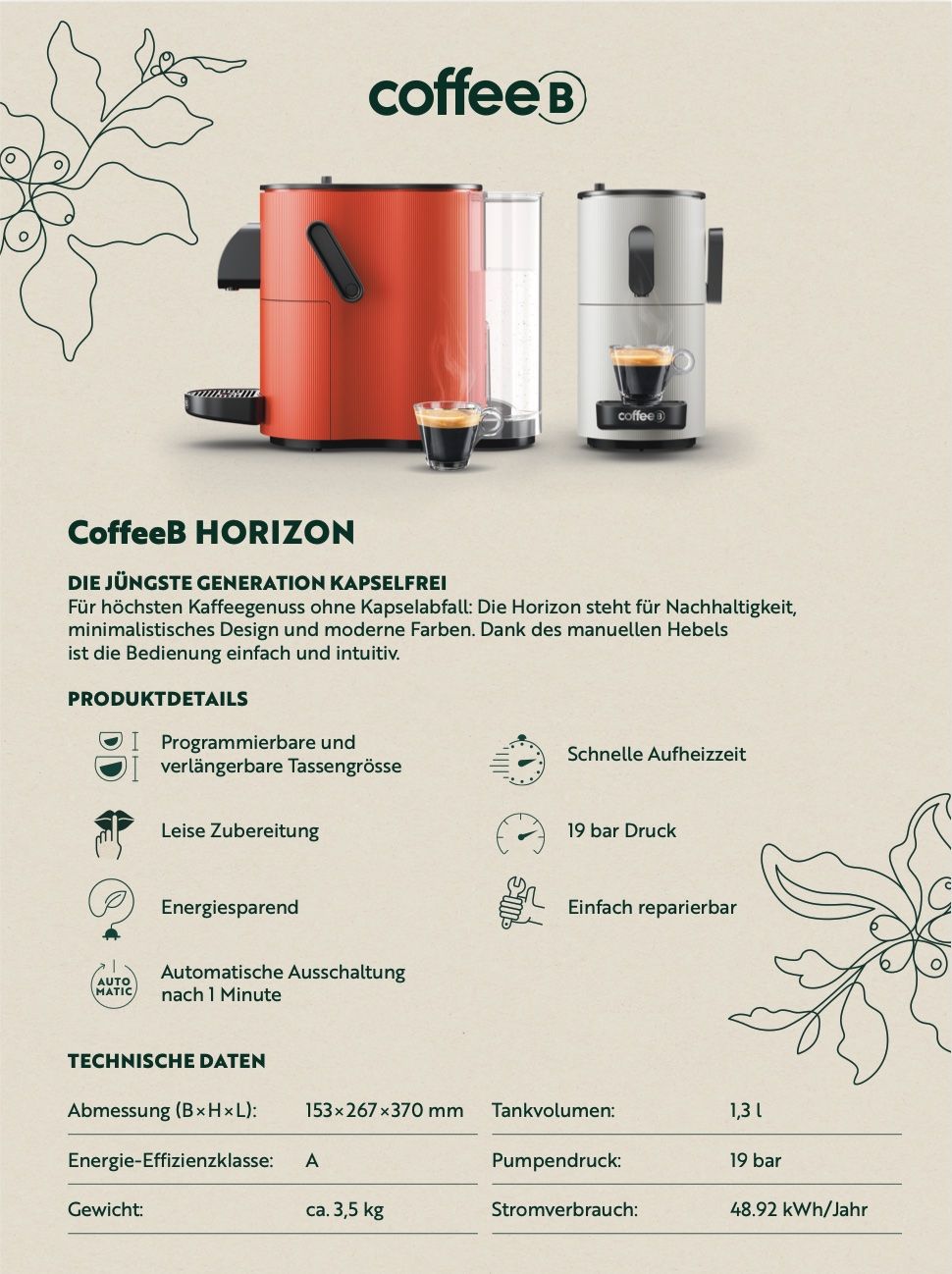 Coffee B Macchine per caffè & Macchine per espresso: Kaffeemaschine CoffeeB Horizon Rot – Nuovo e nell'imballaggio originale da Regensdorf venduto da Hellyberry96 3