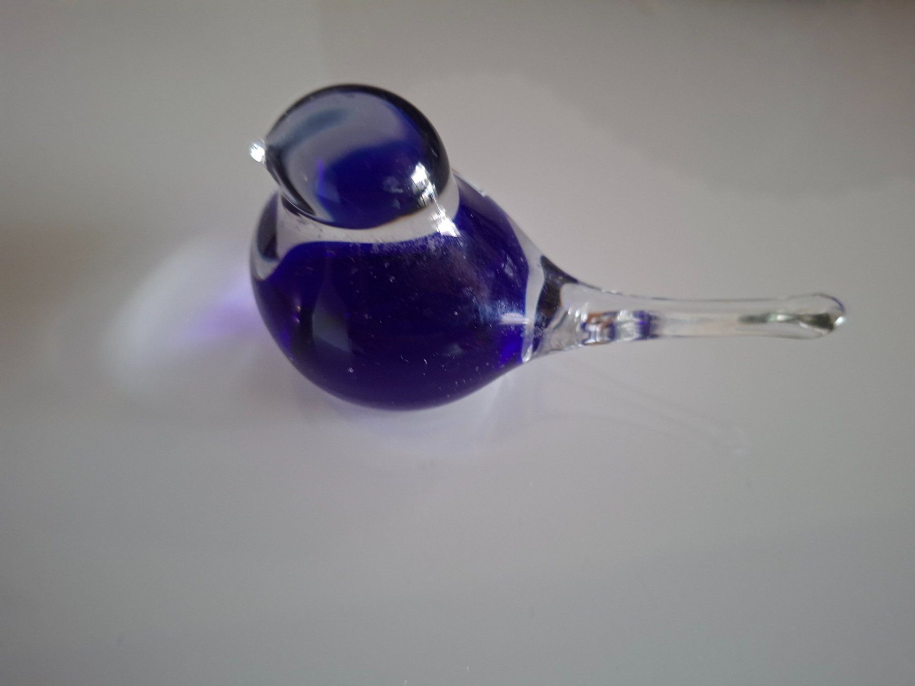 Statuette: Vogel Glas figur blau Glasdeko – Usato da Erlinsbach venduto da pfunky 3