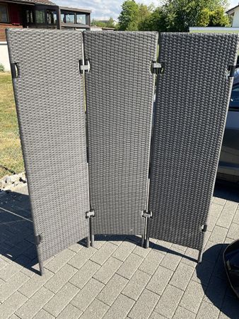 Paravent en résine tressée 3 parties amovibles 3x45 - 170 cm