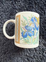 Vintage Kaffeebecher Iris-Motiv „Miyazaki Creates“ – 80er/90