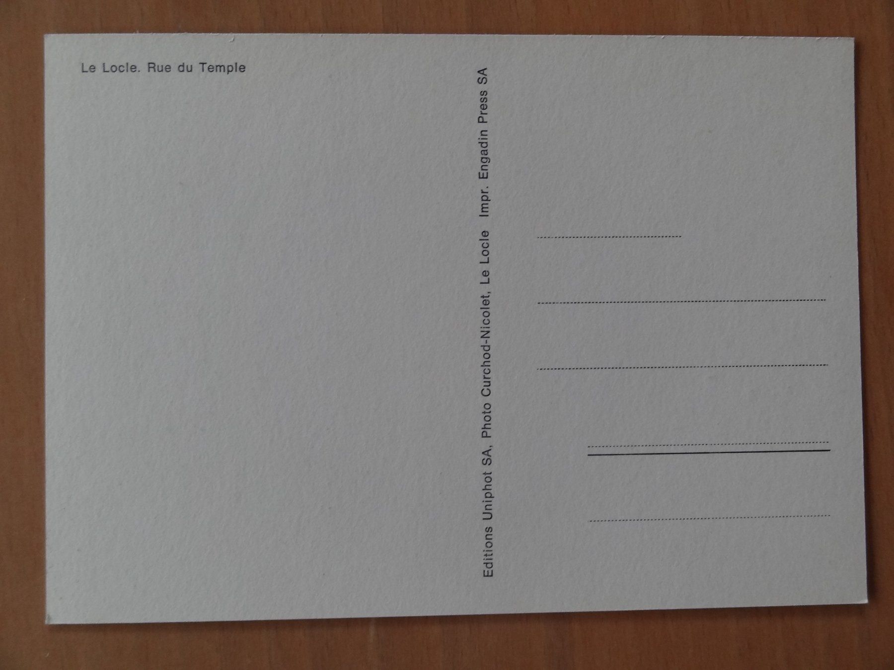 Cartoline postali: Le Locle - Rue du Temple - NE – Usato da St Léonard venduto da Riglin 1