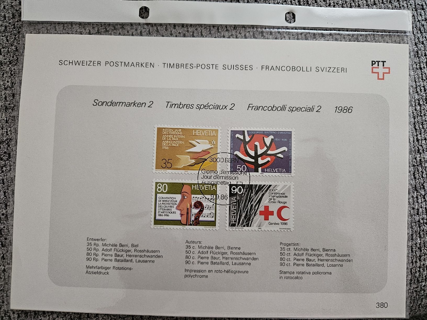 Tutti i francobolli: Helvetia Sondermarken 1986 – Nuovo e nell'imballaggio originale da Chur venduto da Kohla1980 2