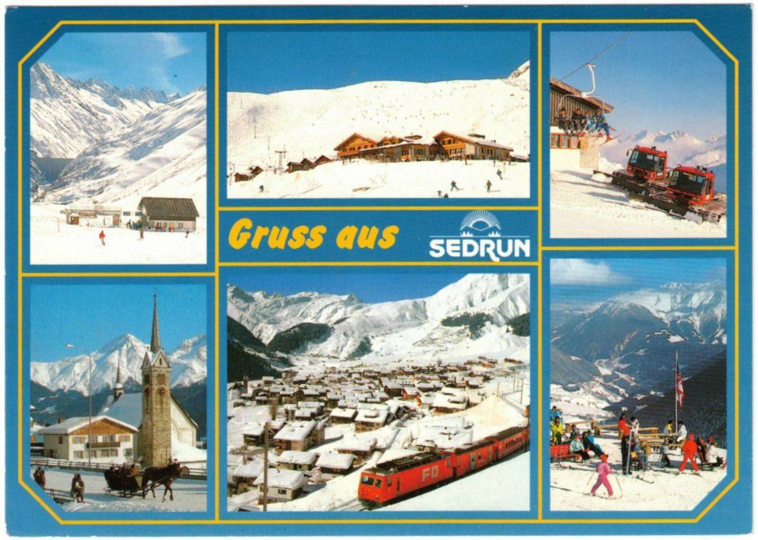 Ansichtskarten: Sedrun - 6 Bild AK – Gebraucht aus Binningen von Mountainrider